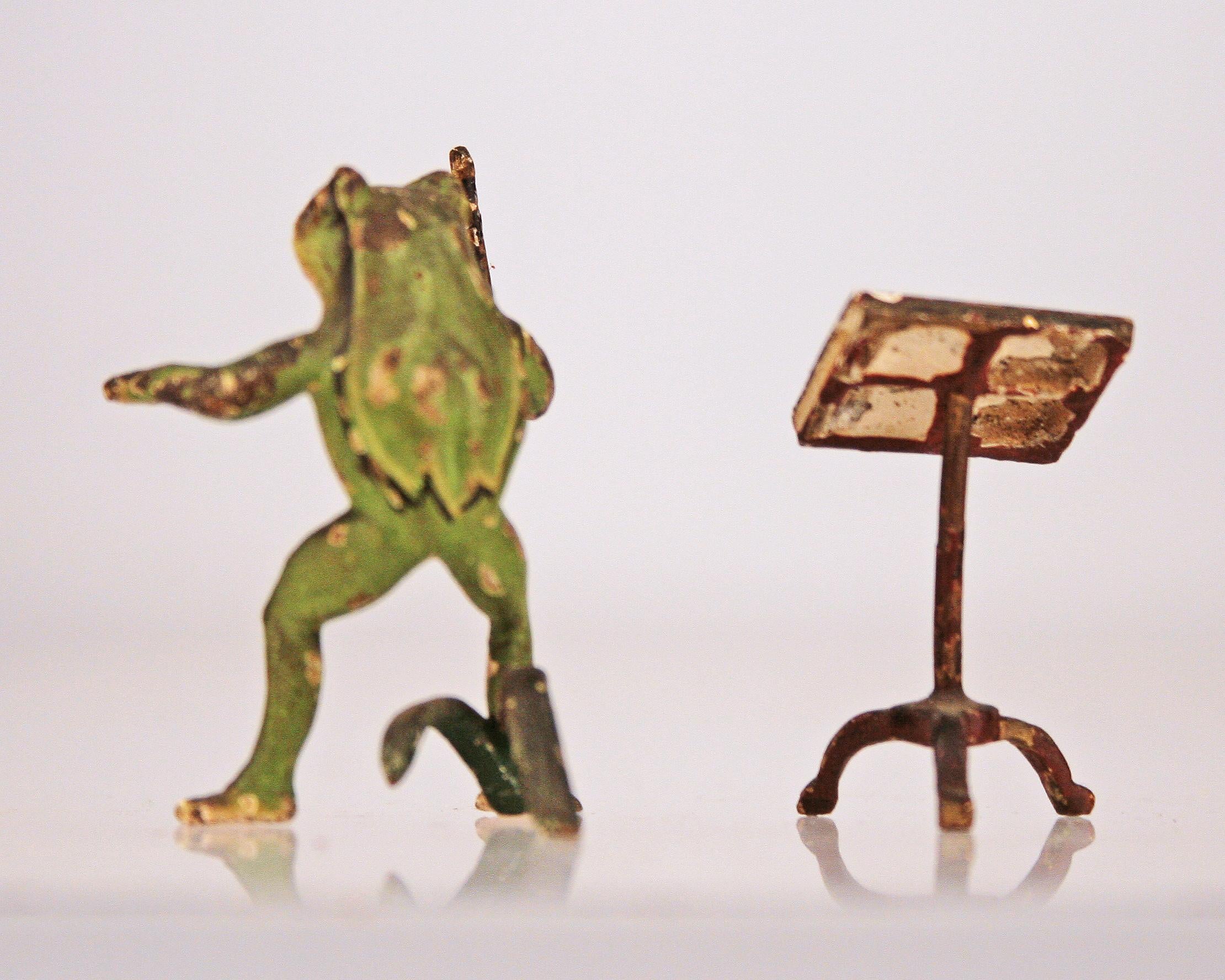 Copper Belle Époque Austrian/Viennese Group of Bronze Sculptures of Band/Musician Frogs For Sale