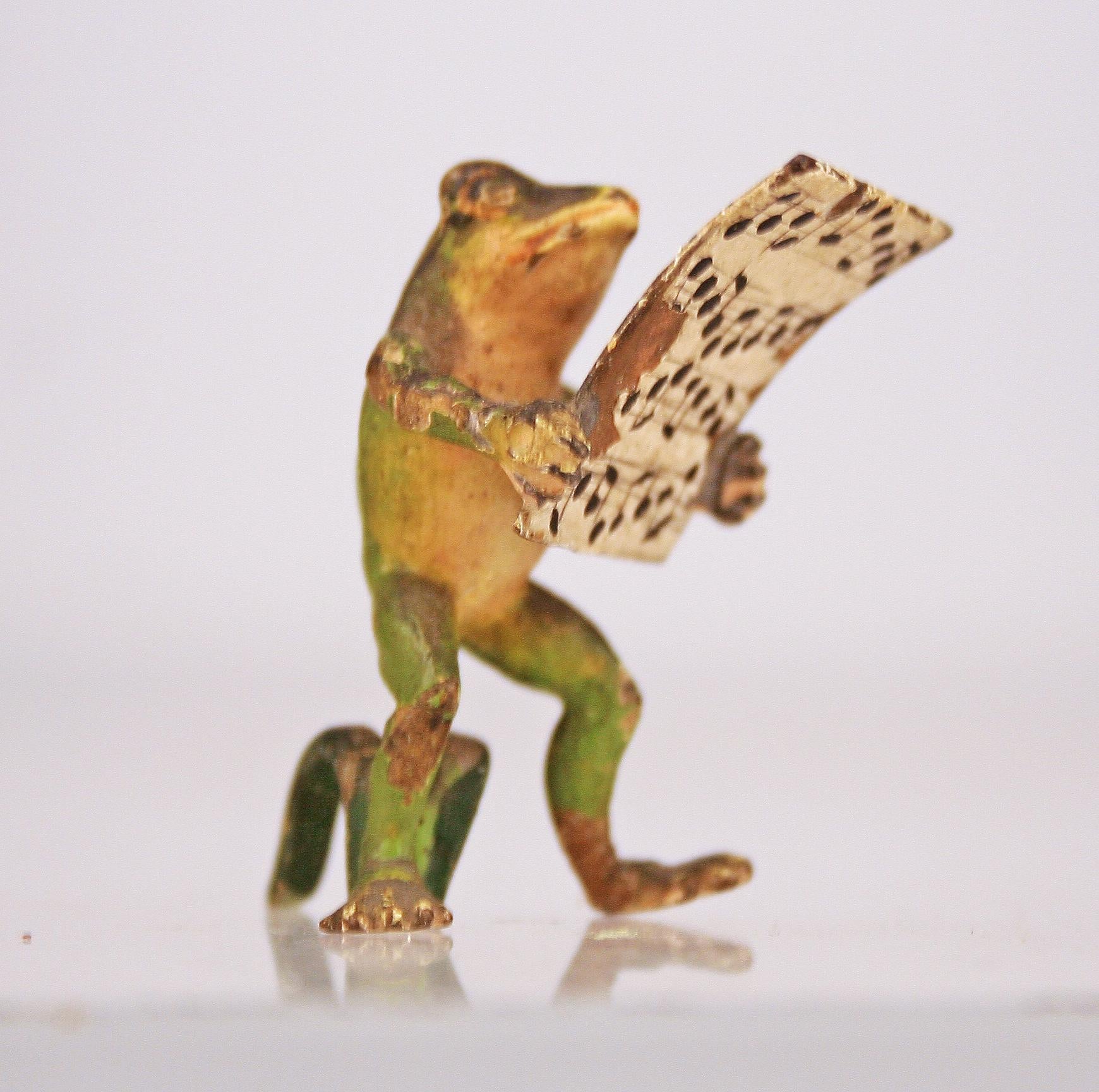 Belle Époque Austrian/Viennese Group of Bronze Sculptures of Band/Musician Frogs For Sale 1