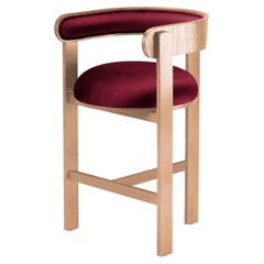 Belle Epoque gebogenes Holz Moulin Clean Russet gepolstert Barstuhl