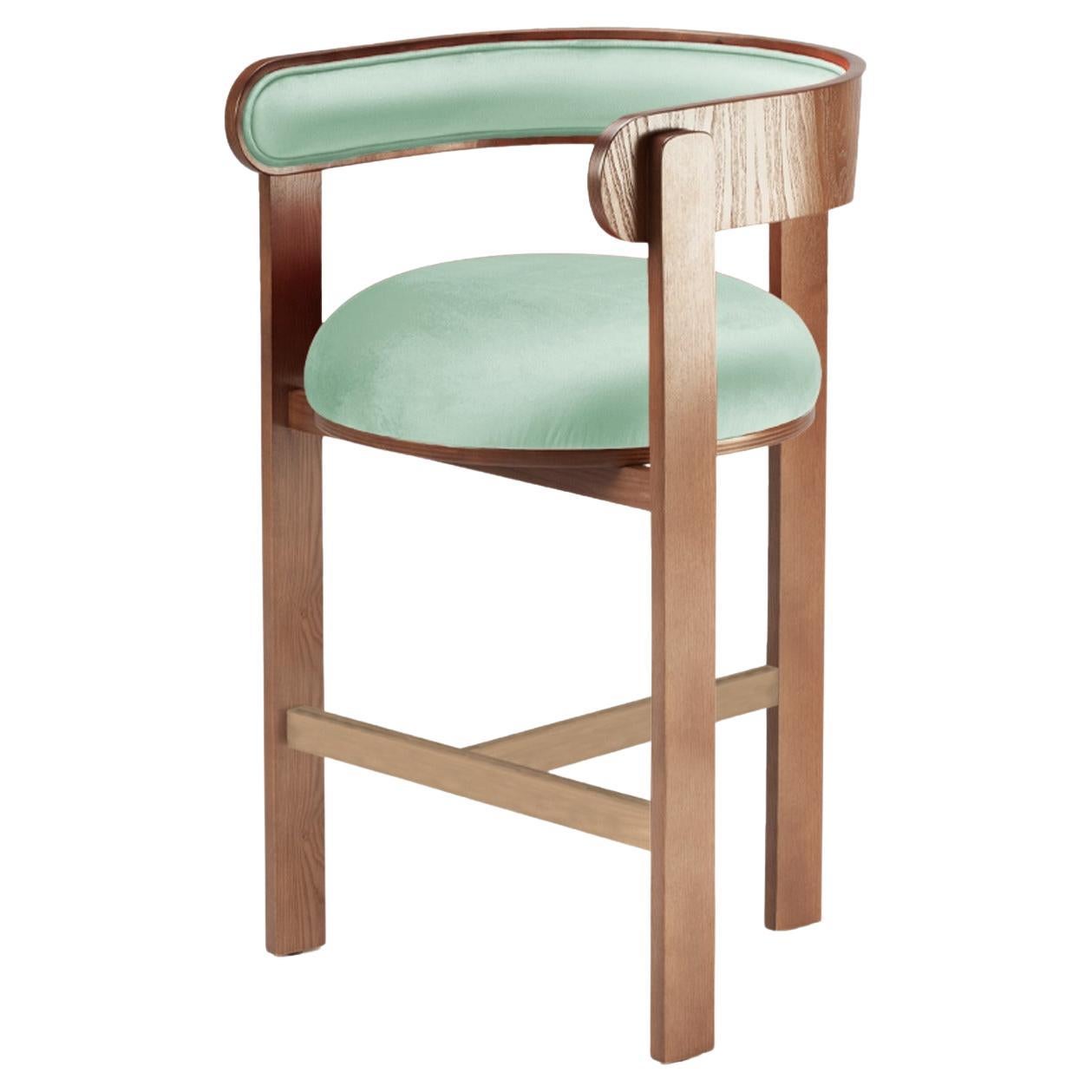 Belle Epoque bent wood Moulin Patina Upholstered Bar Chair
