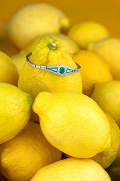Bracciale Belle Epoque Smeraldo Diamante Platino Oro ca. 1910