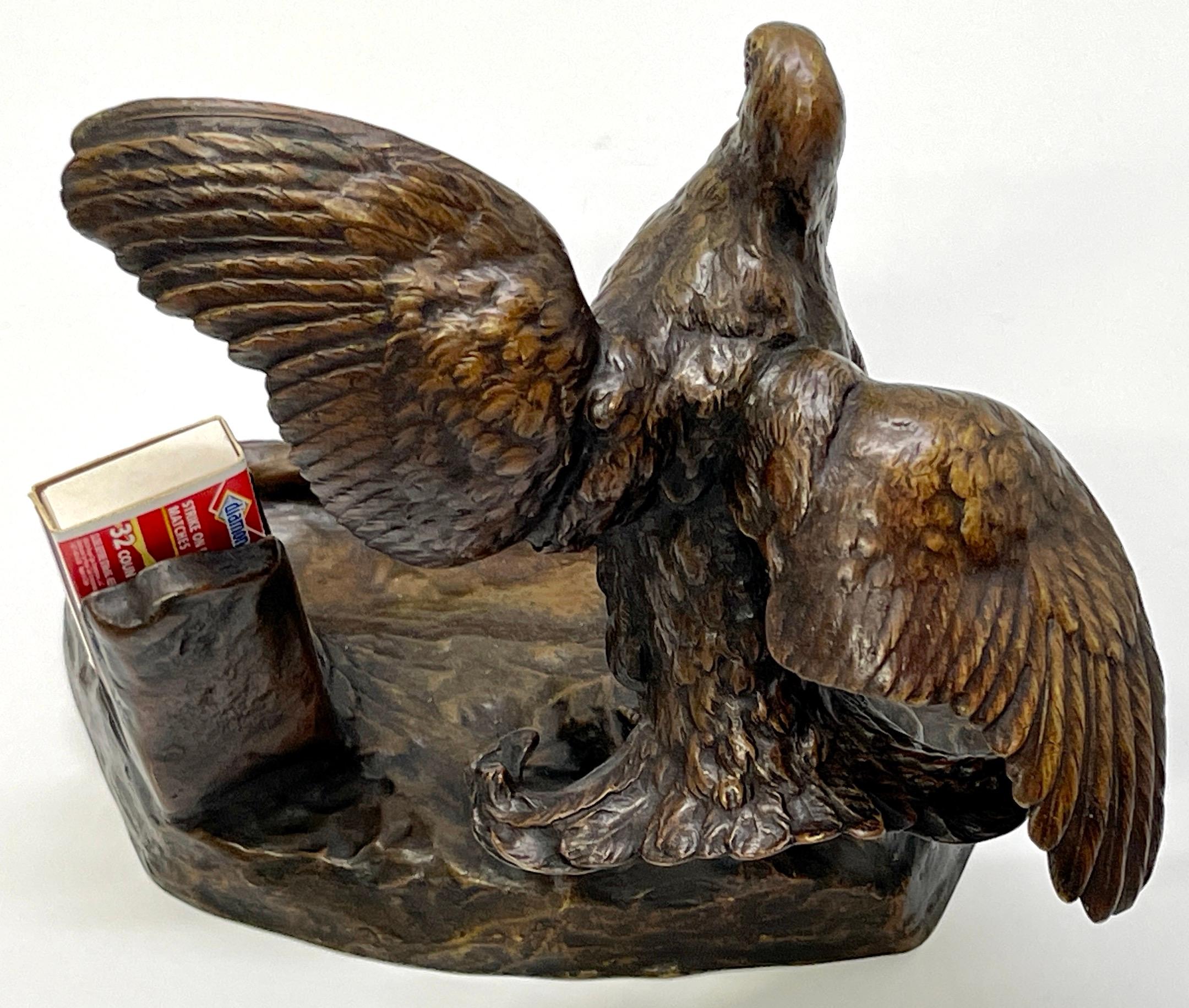Calco Uccello da gioco in bronzo Belle Époque - Colpo di fiammifero di Franciszek Jozef Kucharzyk in vendita
