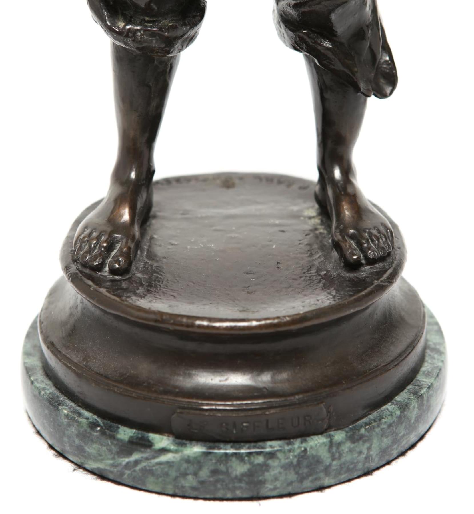 Belle Epoque Bronze Sculpture 'Le Siffleur' After Karl Kowalczewski In Good Condition In Astoria, NY