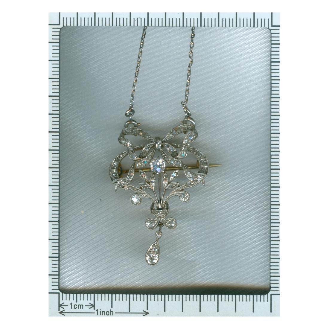 Belle Epoque Brooch and Pendant in Guirland Style with 72 Diamonds For Sale 5