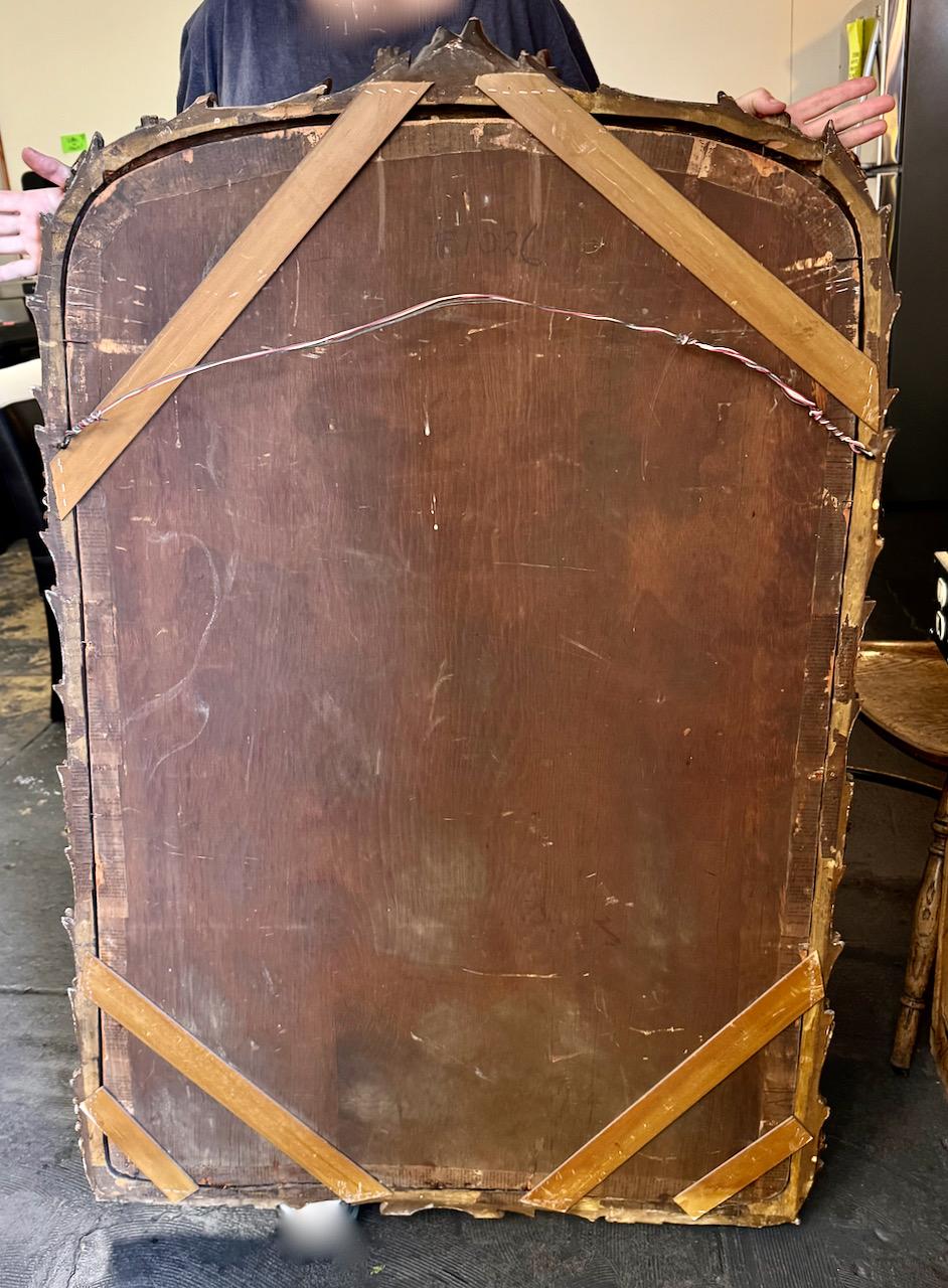 Espejo de Madera Dorada Tallada Belle Epoque en Bueno estado para la venta en Pasadena, CA