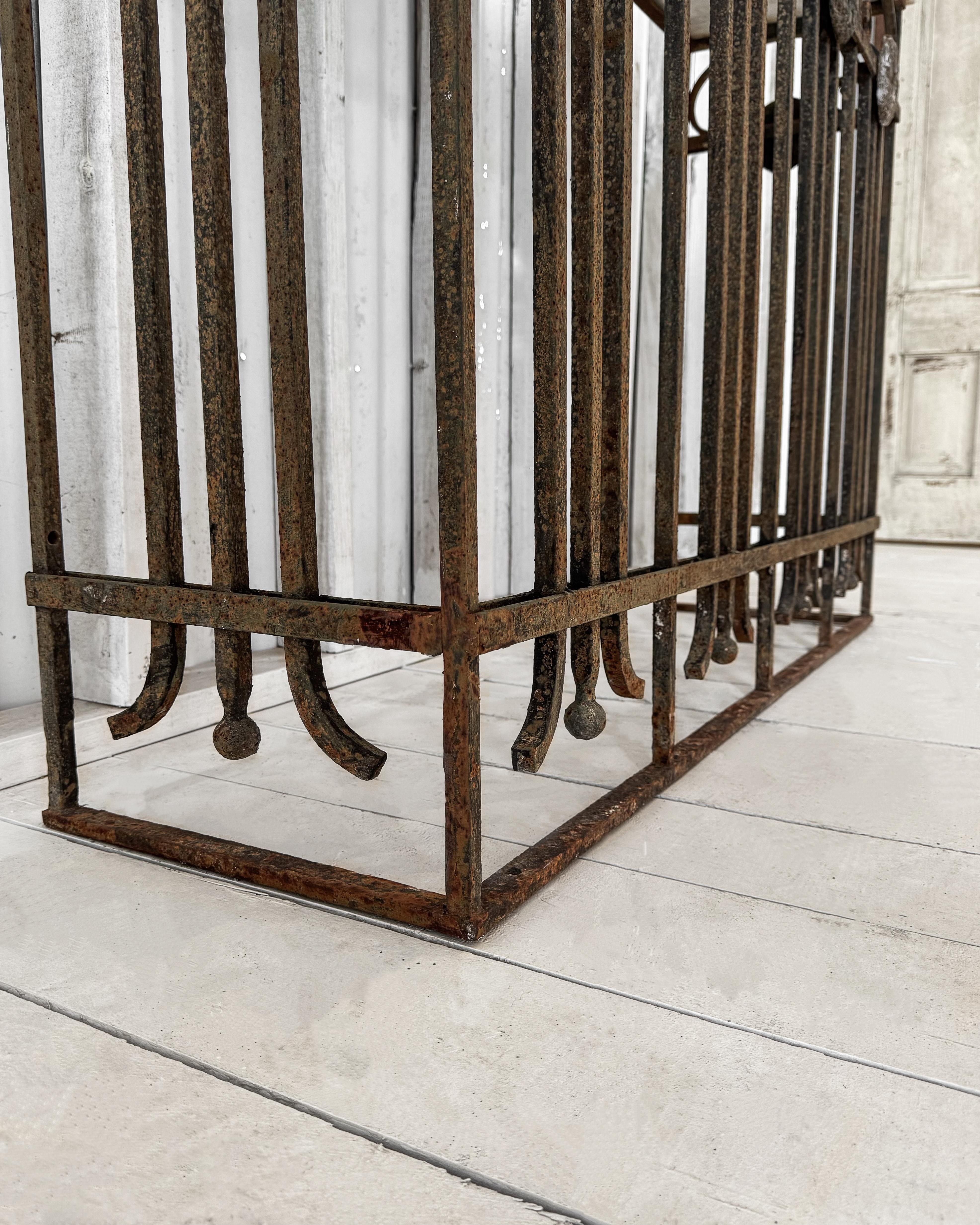Belle Epoque Cast Iron Console Table with Marble Top 10