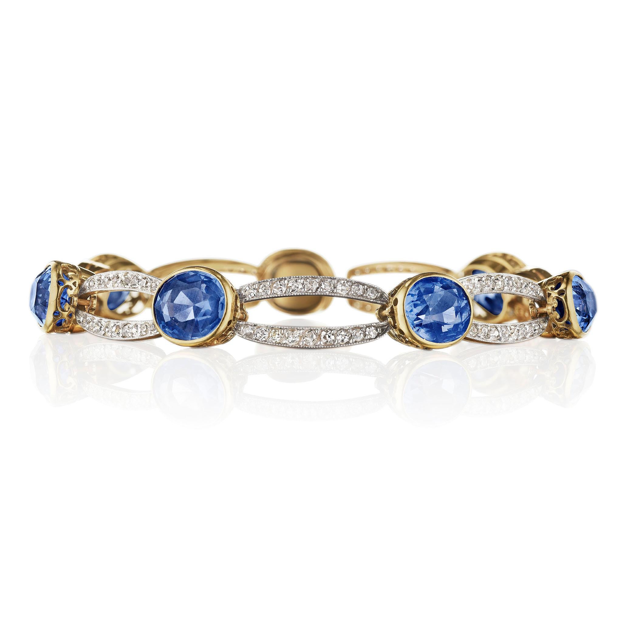 Collana Belle Époque convertibile con zaffiro e diamanti In condizioni ottime in vendita a New York, NY