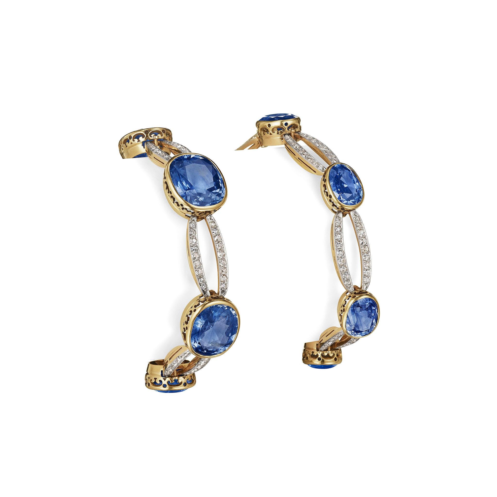 Collana Belle Époque convertibile con zaffiro e diamanti in vendita 2