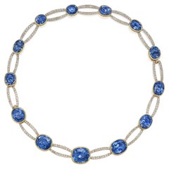 Antique Belle Époque Convertible Sapphire and Diamond Necklace