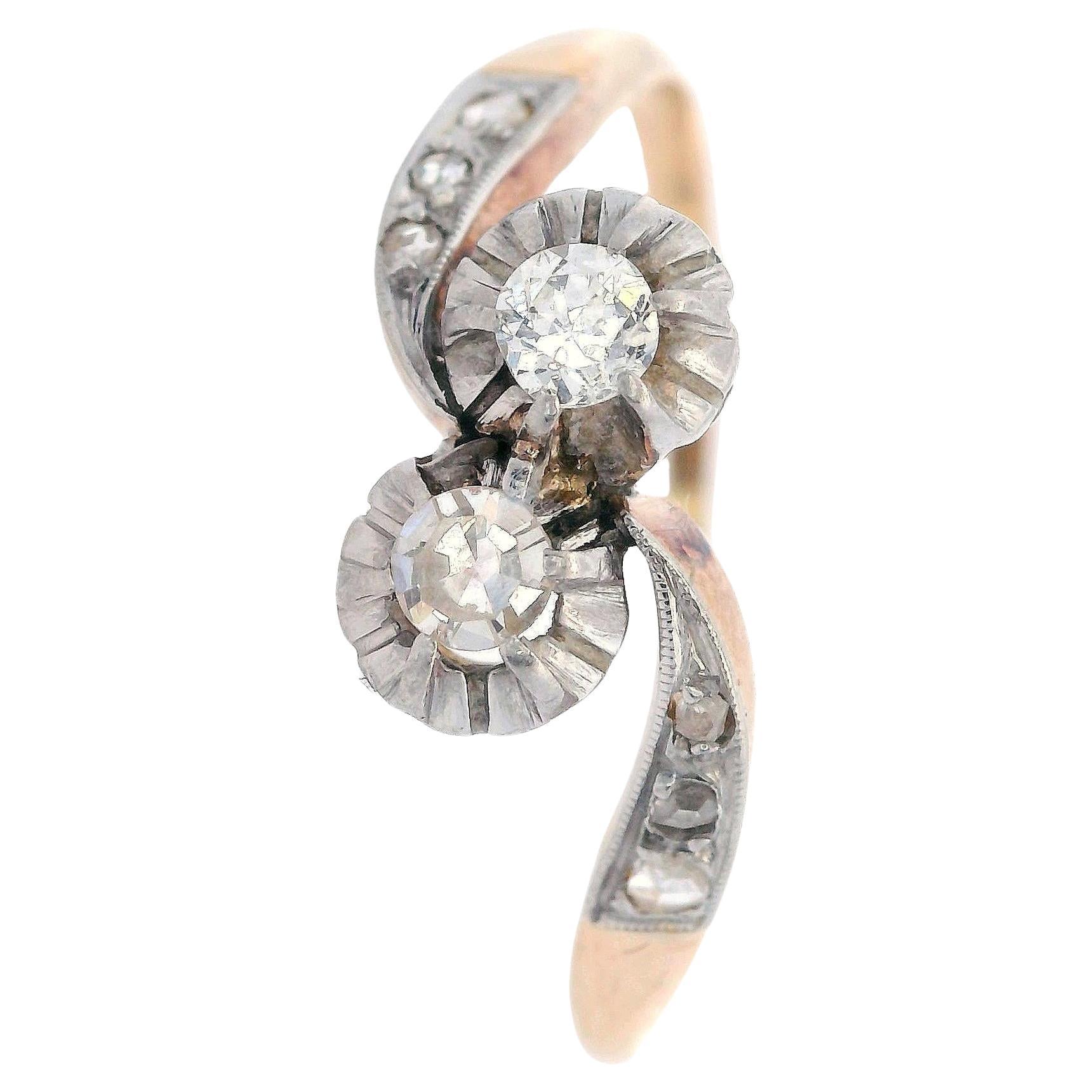 Belle Époque Diamond 14K Yellow Gold Toi Et Moi Ring