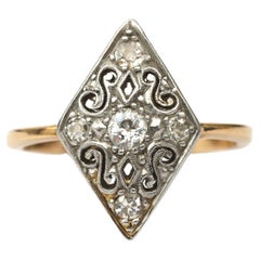 Belle Epoque Diamond and Platinum Navette Ring