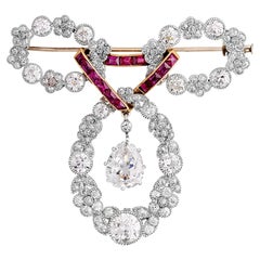 Belle Époque Diamond and Ruby Brooch Belle Époque Diamond and Ruby Brooch