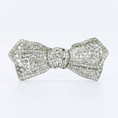 Belle Époque Diamond Bow Brooch in Platinum 950