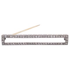 Belle Époque Diamond Brooch in Platinum and 18 Karat White Gold