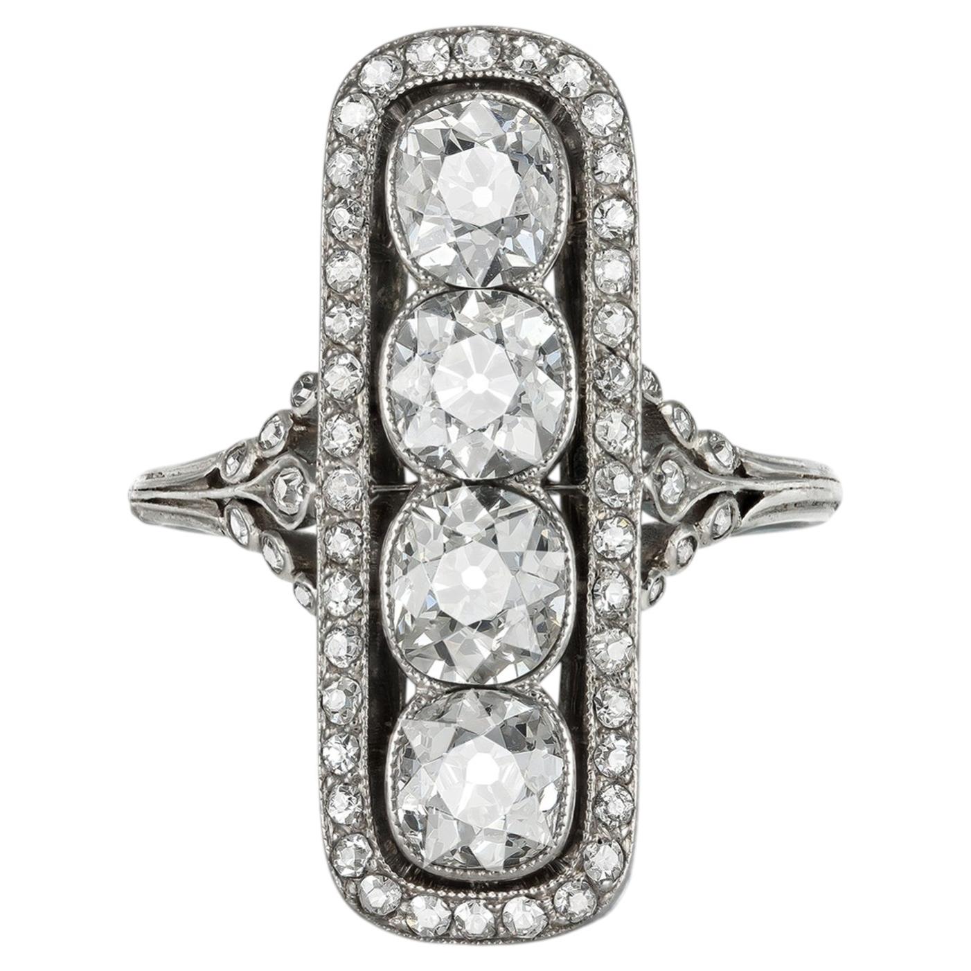 Belle Époque diamond cluster ring, French, circa 1910.