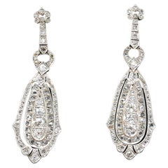 Orecchini a goccia con diamanti Belle Époque