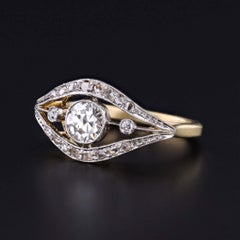 Belle Époque 0.61ct Diamond Evil Eye Ring in 18K Gold & Platinum