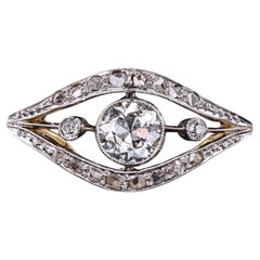 Belle Époque 0.61ct Diamond Evil Eye Ring in 18K Gold & Platinum