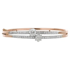 Antique Belle Époque diamond hinged bangle, circa 1905.