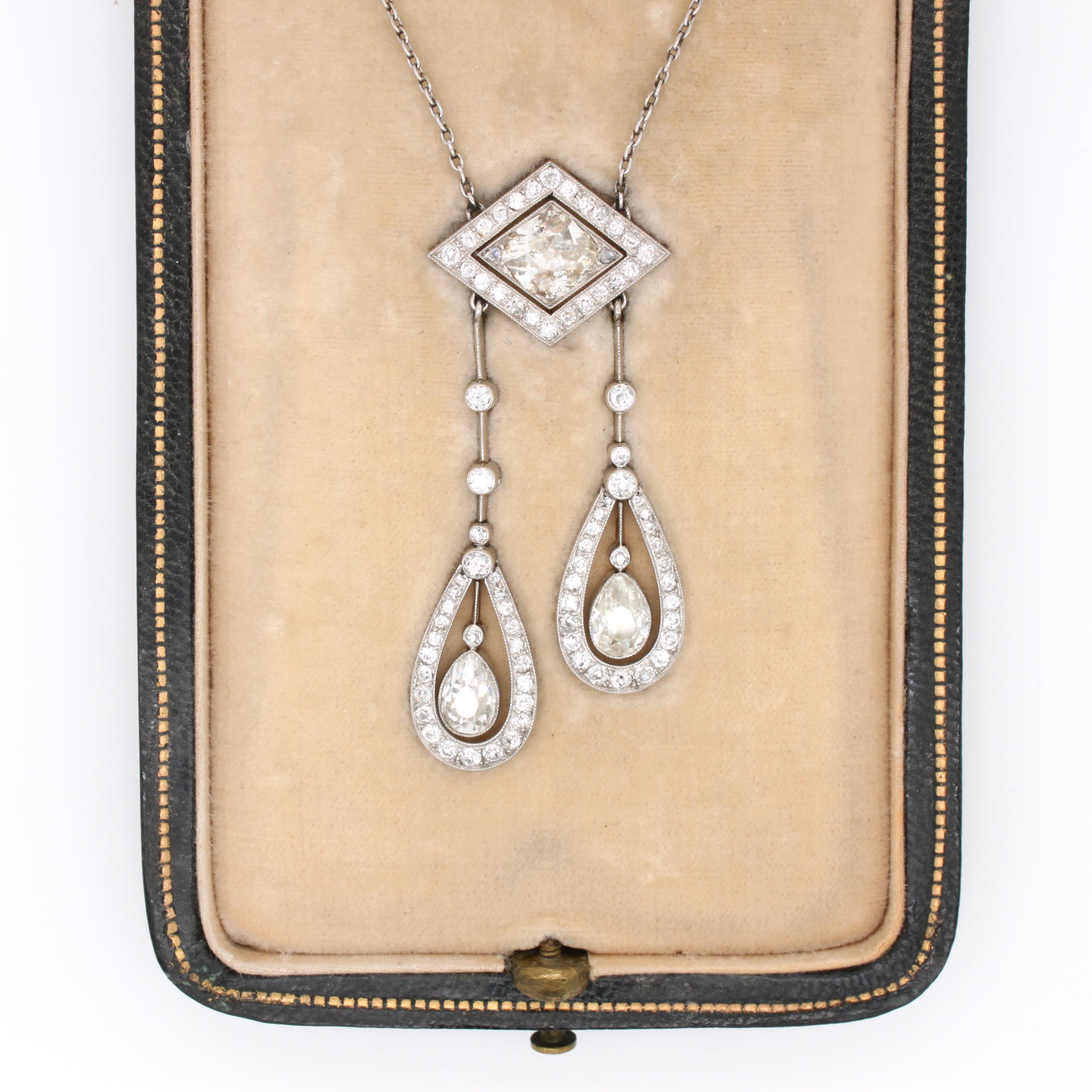Belle Époque Diamond Negligee Lavalier, 1900 3