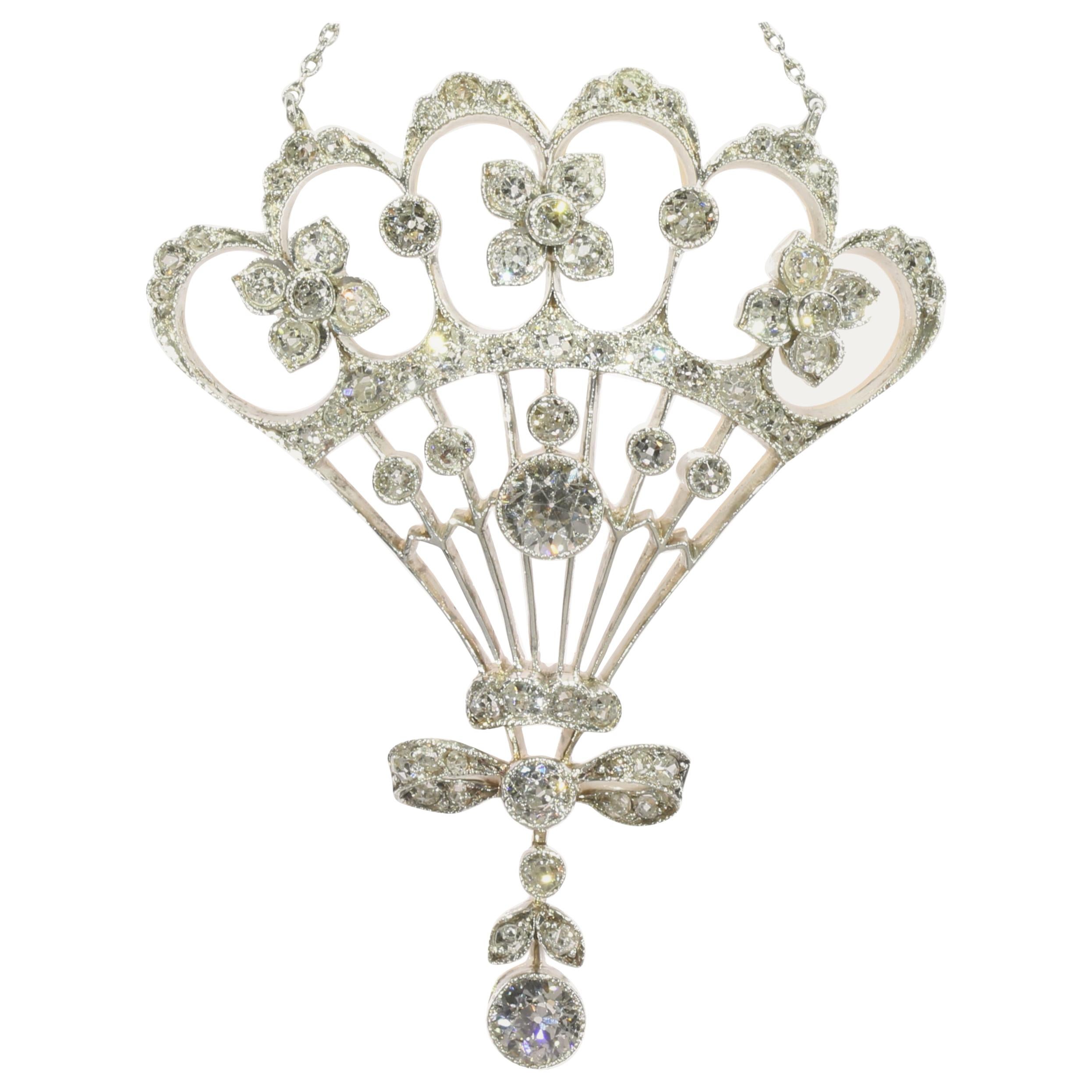 Belle Epoque Diamond Pendant Most Probably Austrian Hungarian For Sale