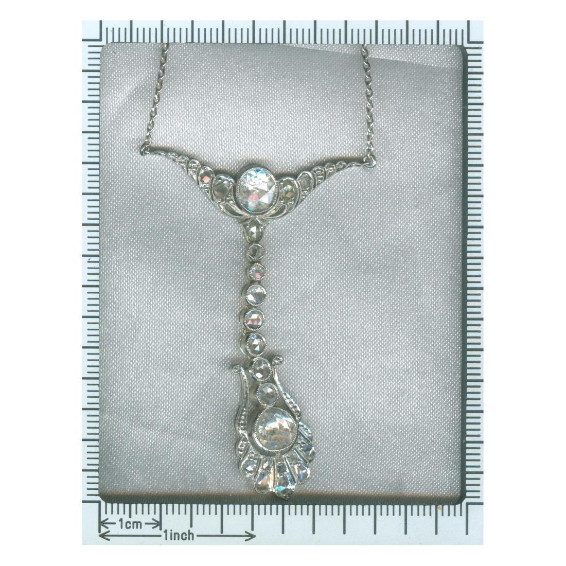 Belle Époque Diamond Pendant Necklace by Dutch Supplier to the Court, 1920s For Sale 7