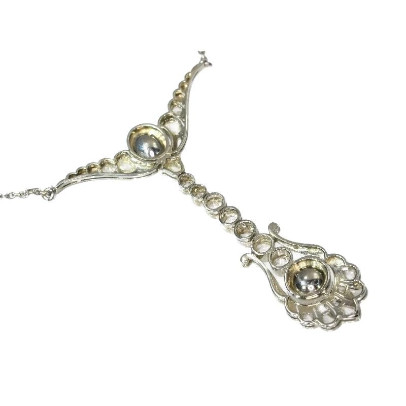 Belle Époque Diamond Pendant Necklace by Dutch Supplier to the Court, 1920s For Sale 2