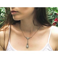 Belle Époque Diamond Pendant Necklace by Dutch Supplier to the Court, 1920s
