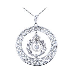 Belle Epoque Diamond Pendant & Necklace Circa 1900