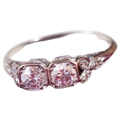 Antique Belle Epoque Diamond Ring Made of Platinum, Edwardian Wedding Ring