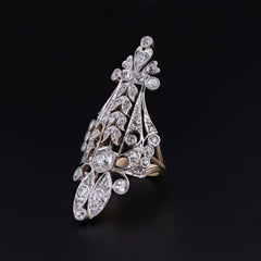 Belle Epoque Diamond Ring of Platinum and 14k Gold