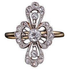 Belle Epoque Diamond Ring of Platinum and 18k Gold
