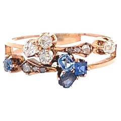 Belle Époque Diamond Sapphire 18 Karat Rose Gold Ring