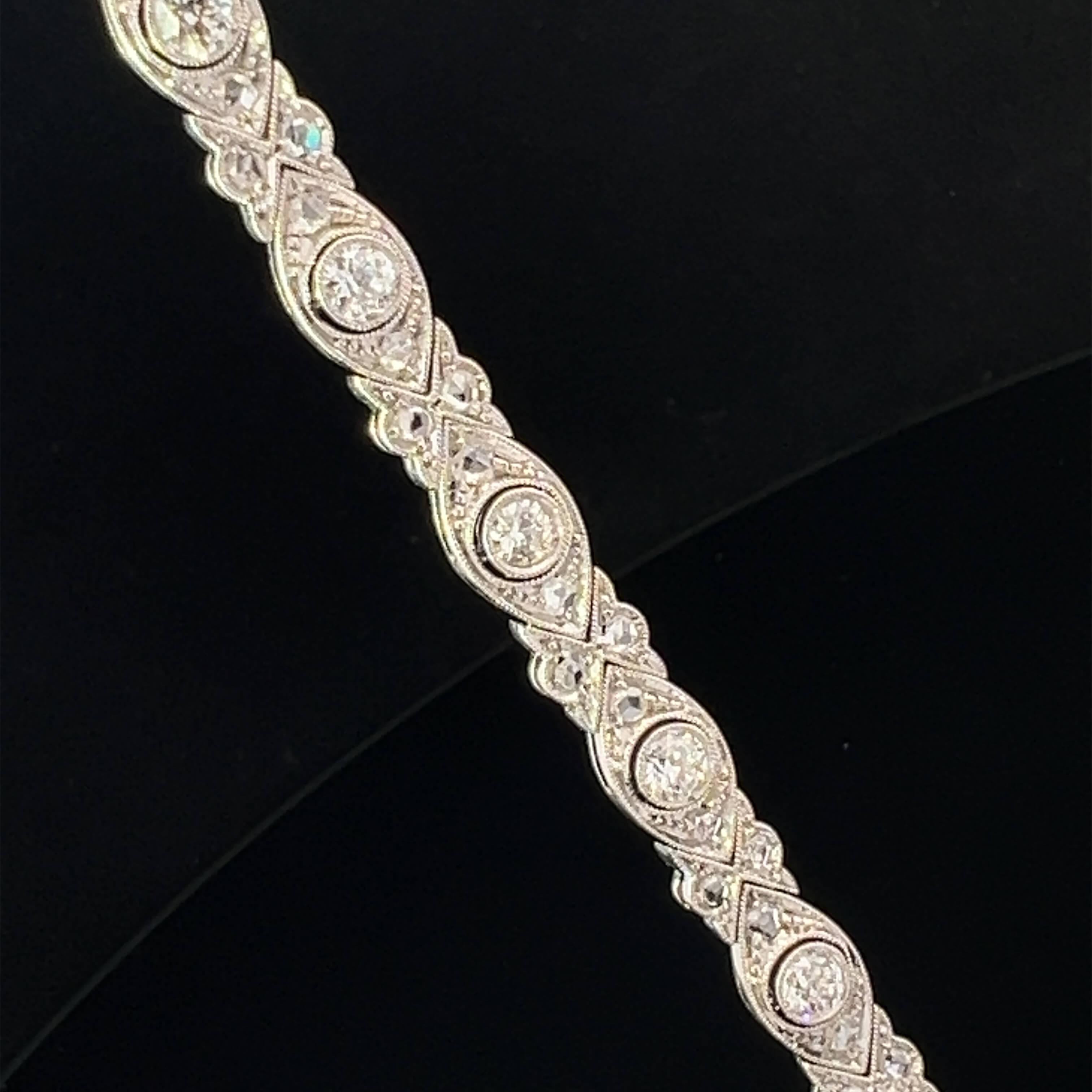 Women's or Men's Belle Epoque Diamond Set Bracelet Circa 1930s For Sale