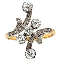 Antique Belle Epoque Diamond Vous et Moi Ring