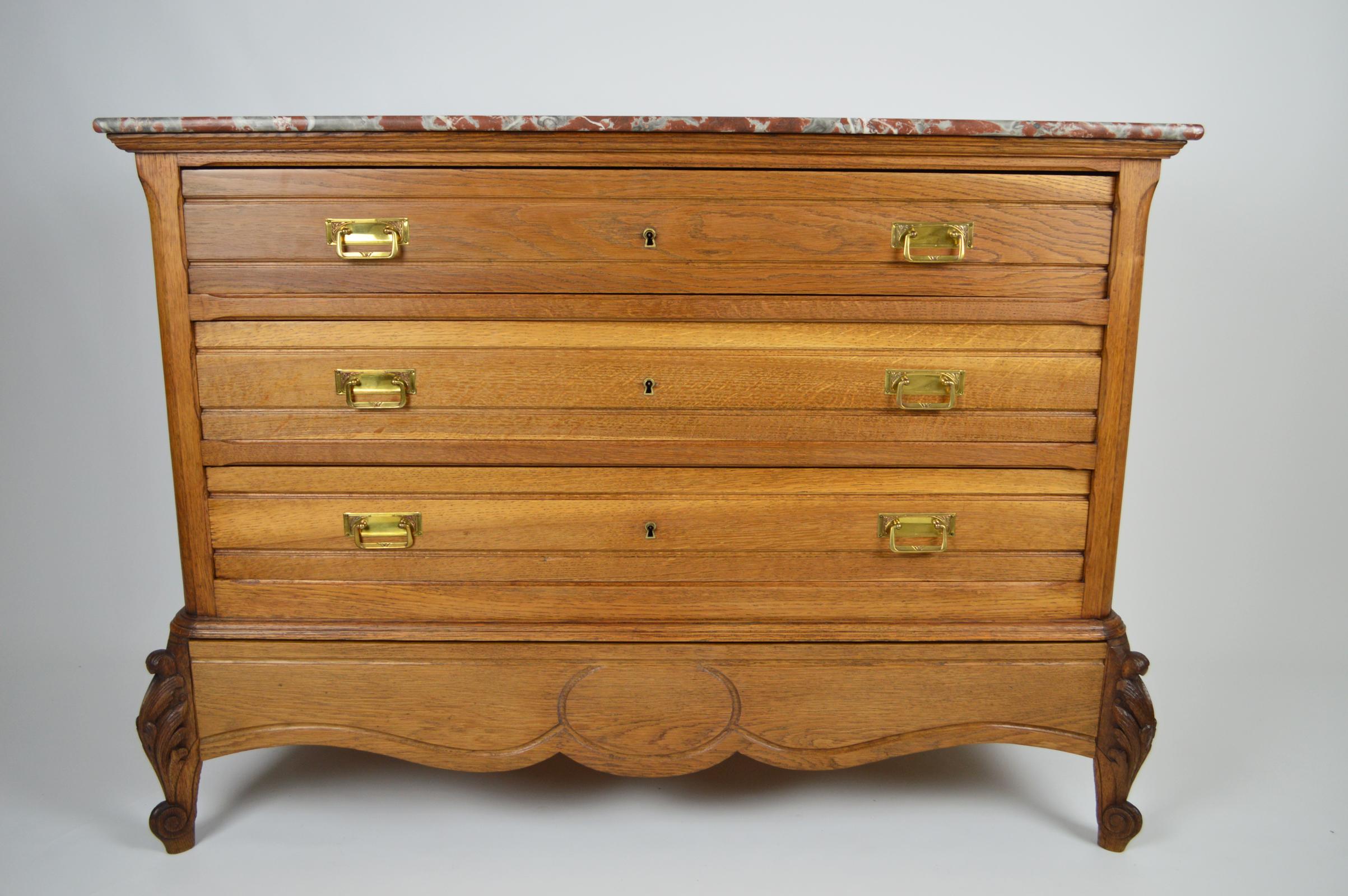 French Belle Époque Eclecticism Art Nouveau / Rococo Commode or Chest of Drawers, 1910s For Sale