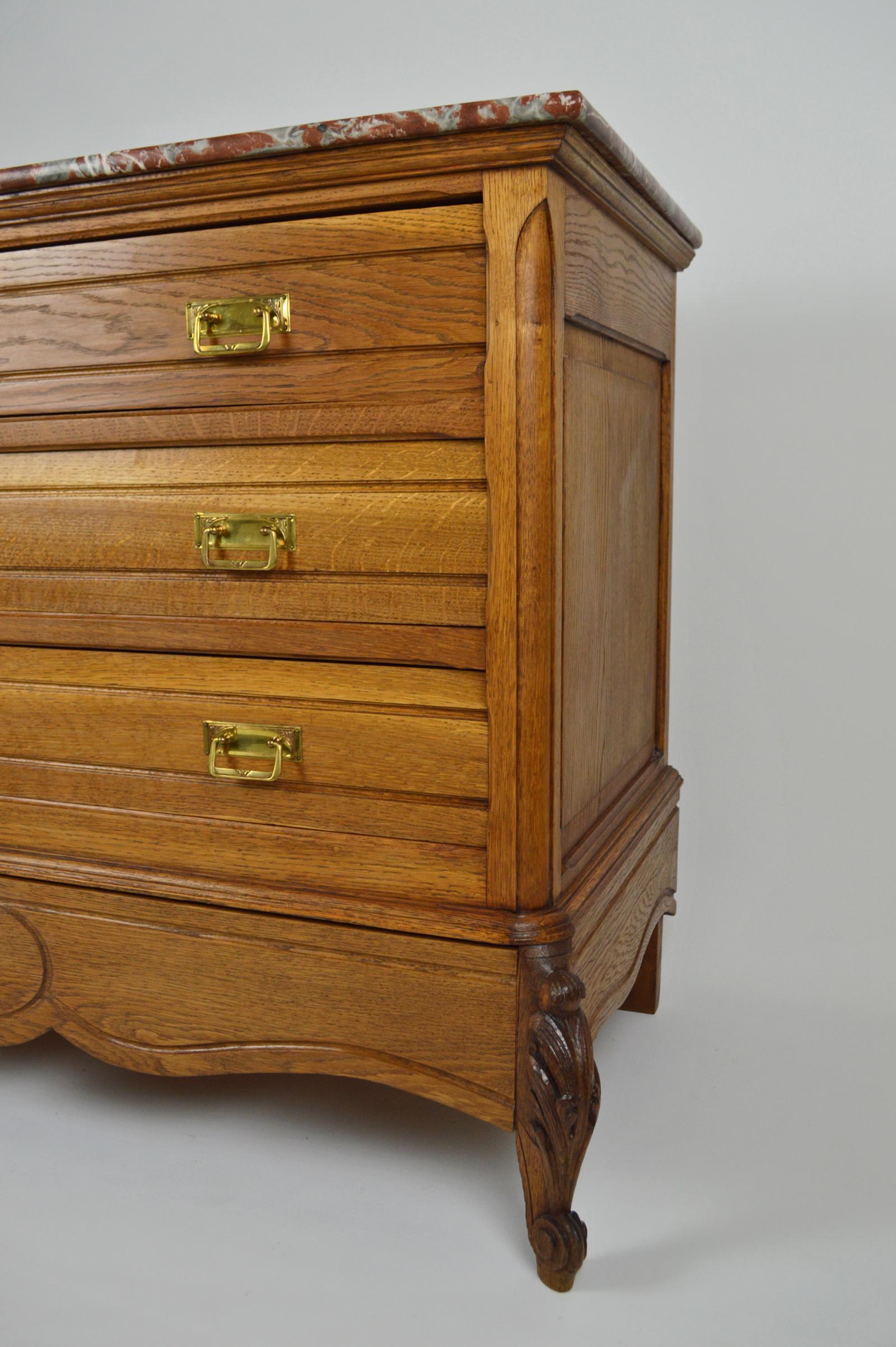 Early 20th Century Belle Époque Eclecticism Art Nouveau / Rococo Commode or Chest of Drawers, 1910s For Sale