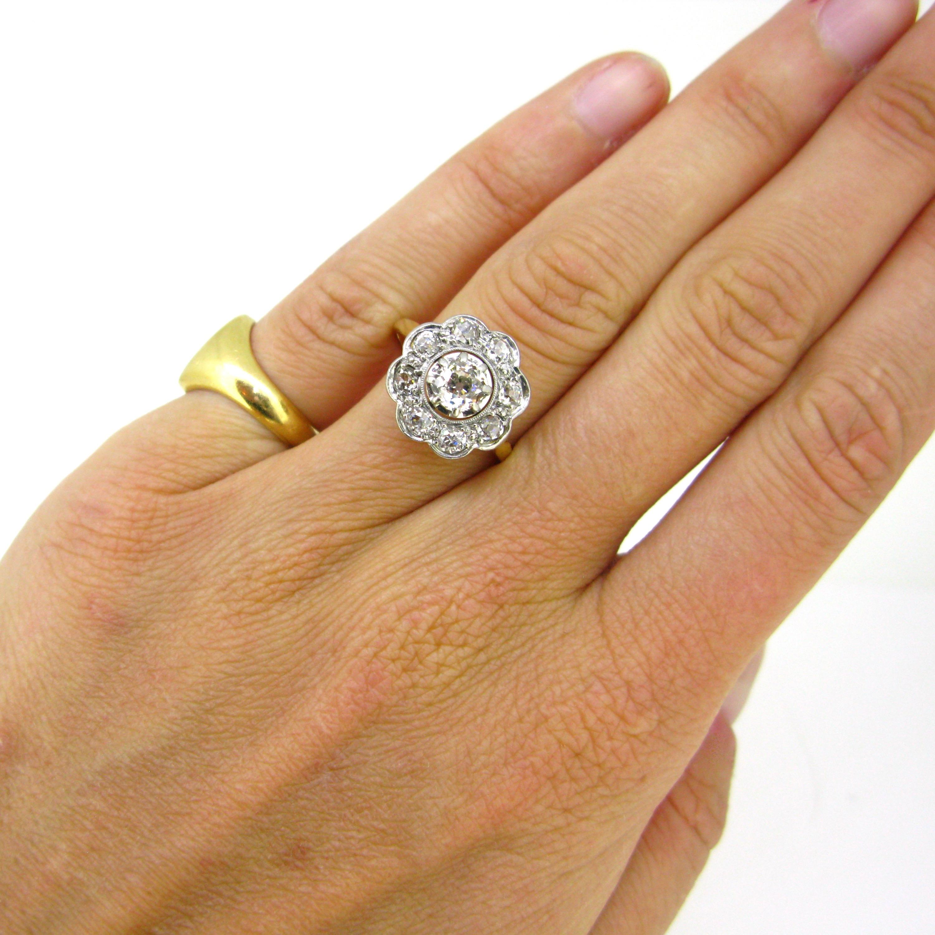 edwardian daisy cluster ring