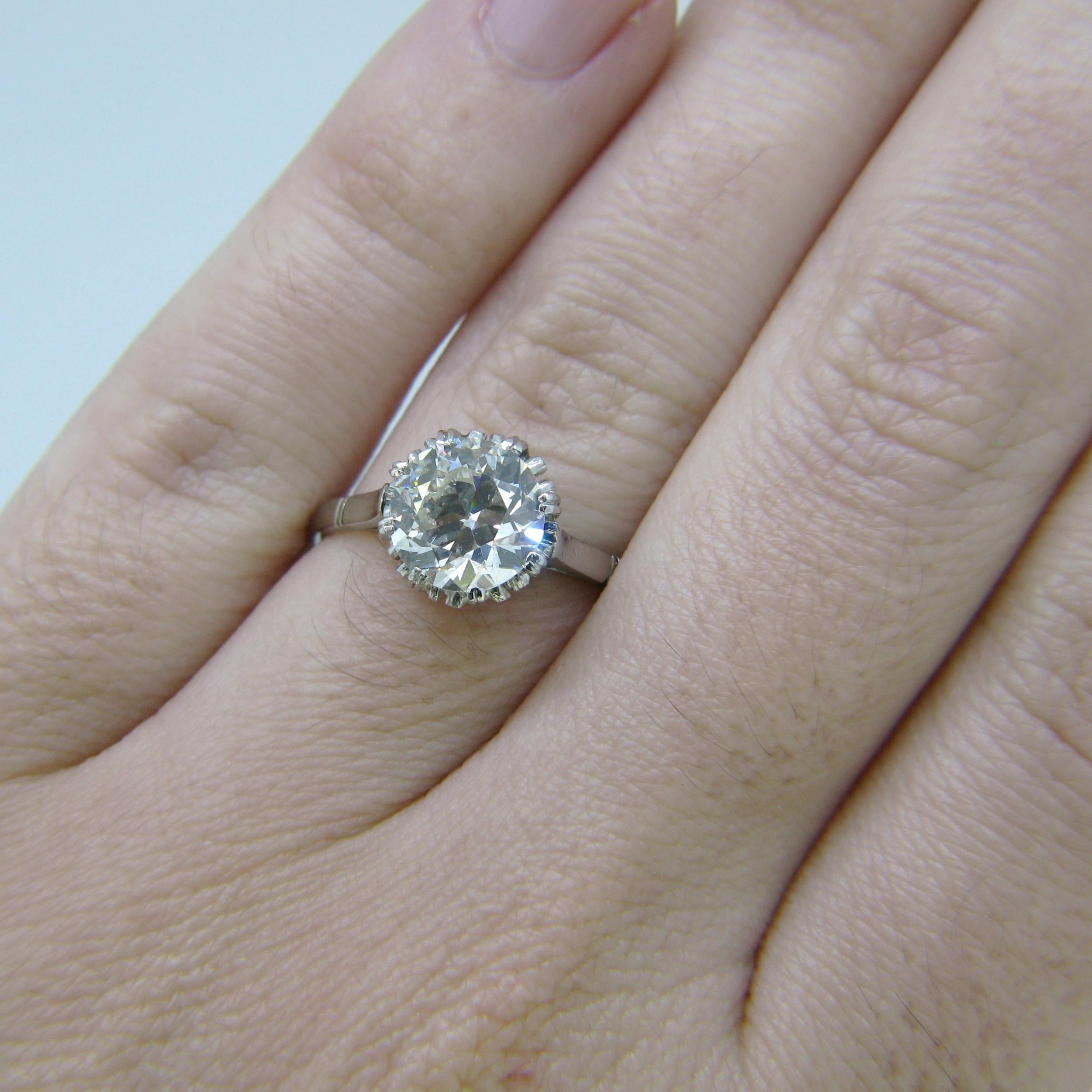 Belle Époque Edwardian Solitaire Diamond Ring, Platinum 1