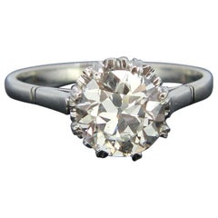 Belle Époque Edwardian Solitaire Diamond Ring, Platinum Belle Époque Edwardian Solitaire Diamond Ring, Platinum