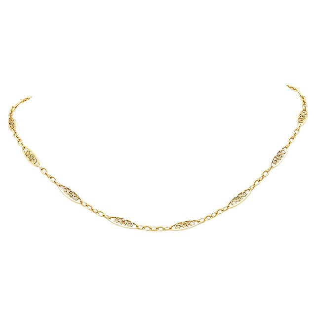 French Belle Epoque Gold Chain For Sale at 1stDibs