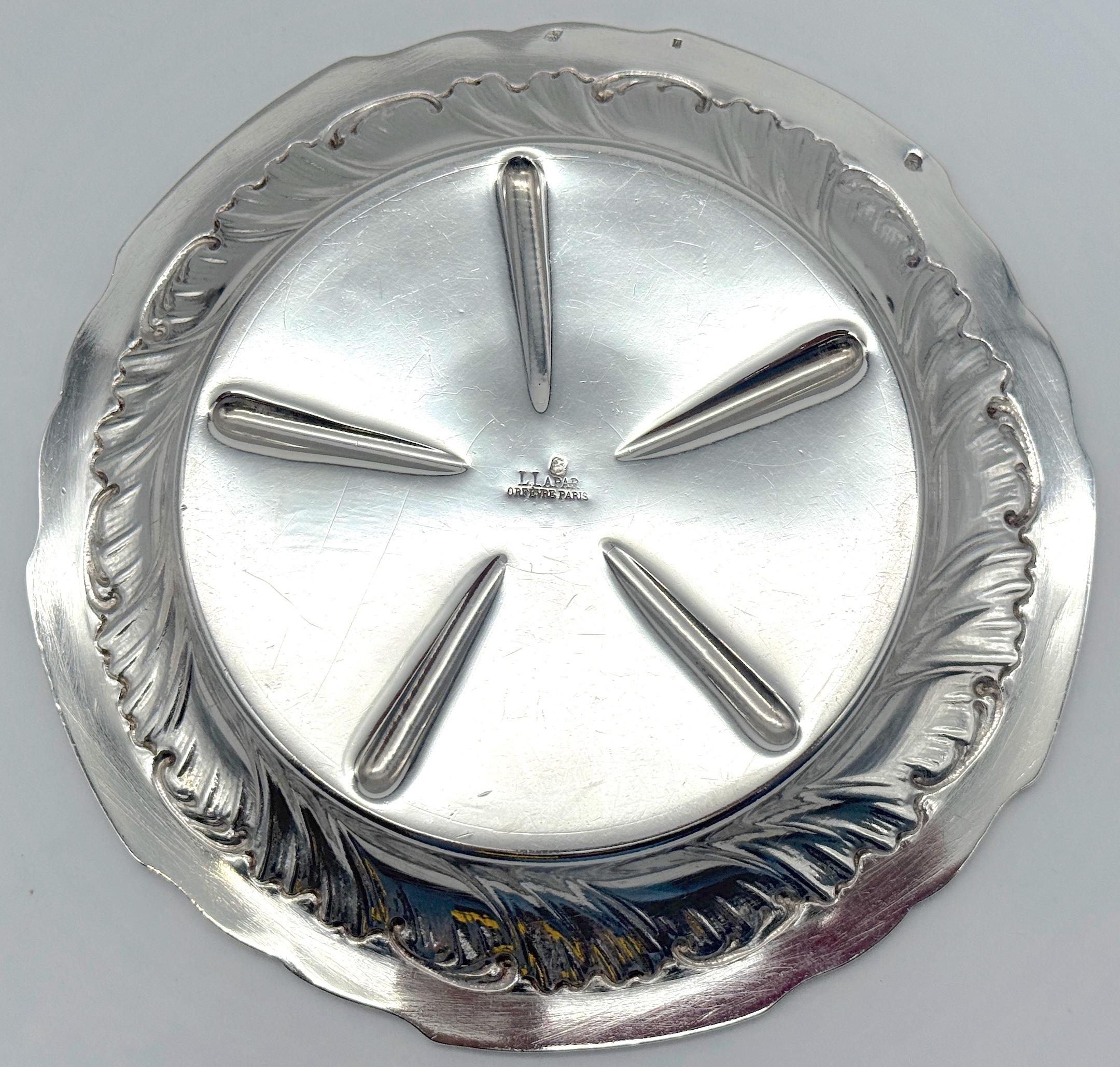 Sottobicchieri da vino in argento .950 francese Belle Époque, L. Lapar, Orfèvre Paris, C.C. 1880 in vendita 3