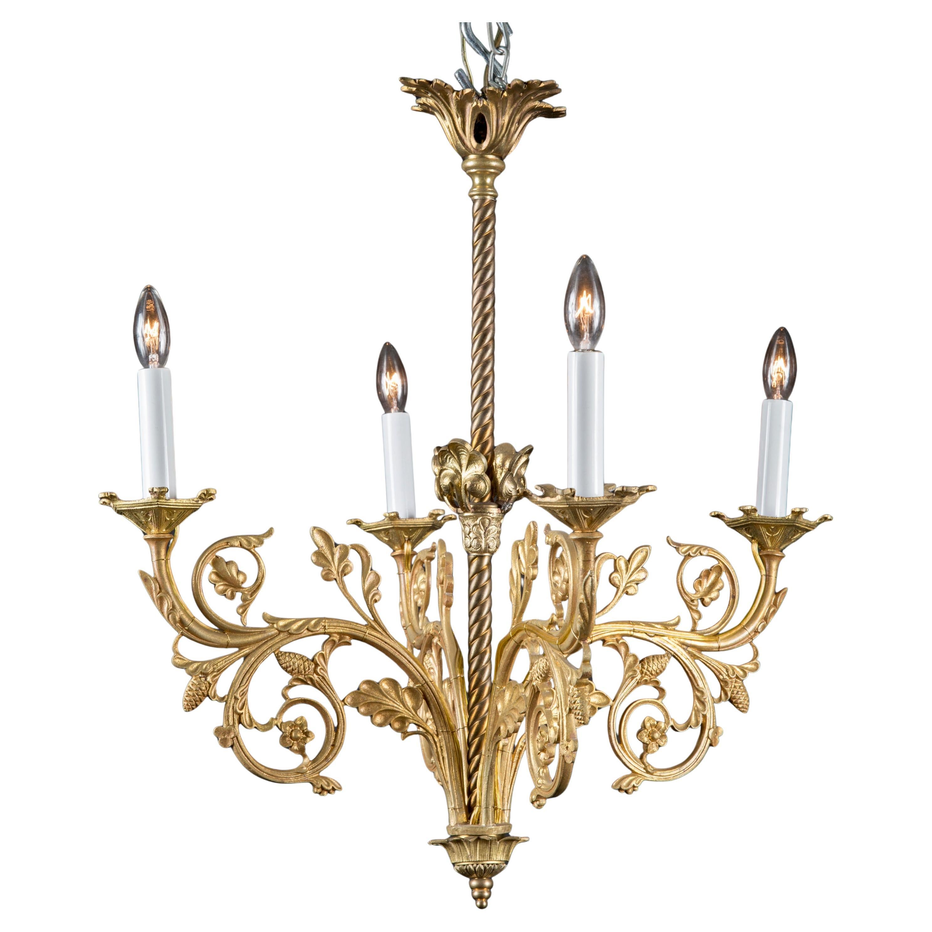 Belle Epoque French Bronze Chandelier