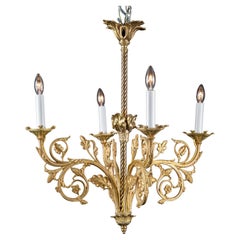 Antique Belle Epoque French Bronze Chandelier
