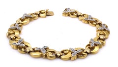 Belle Epoque French Diamond 18 Karat Yellow Gold Bracelet
