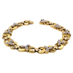 Belle Epoque French Diamond 18 Karat Yellow Gold Bracelet