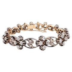 Belle Époque Französisch Diamant Silber 18k Rose Gold-Armband