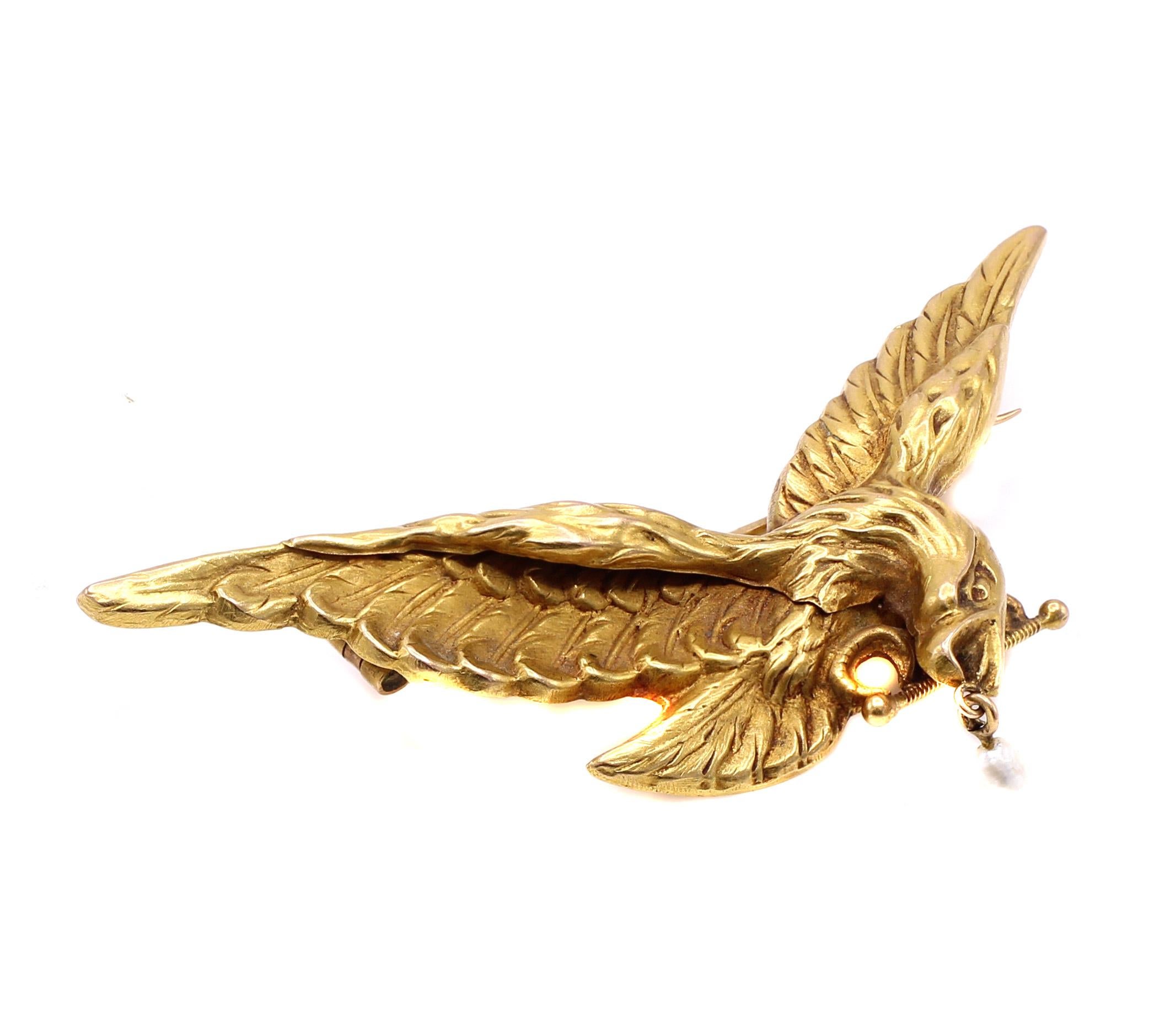 Belle Époque Belle Epoque French Eagle Brooch For Sale