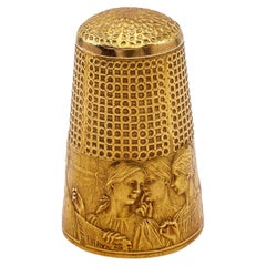 Belle Époque Französisch Frédéric Charles de Vernon & Julien Duval 18k Gold Fingerhut