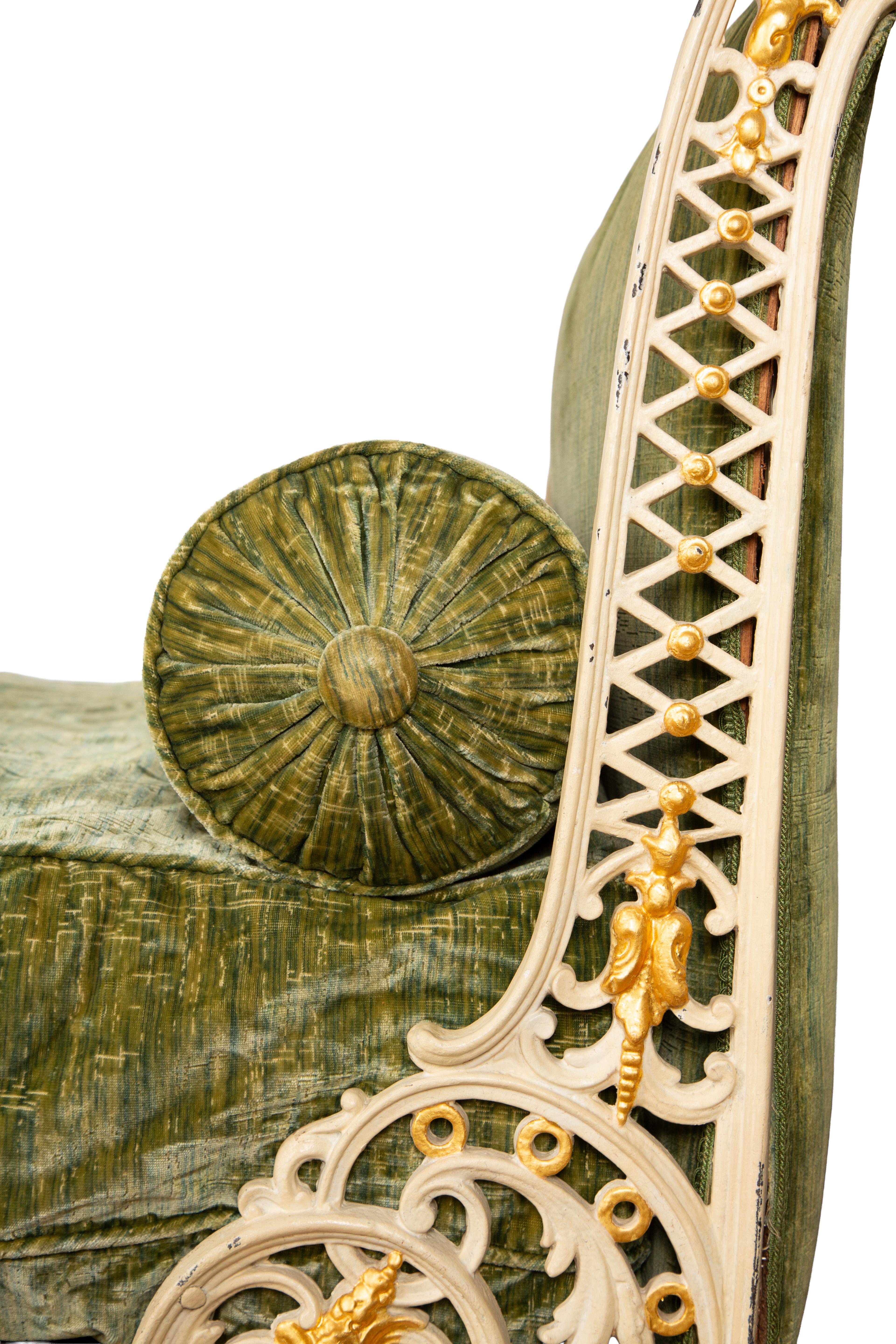Belle Époque French Gilded Iron Daybed, 19th Century For Sale 1